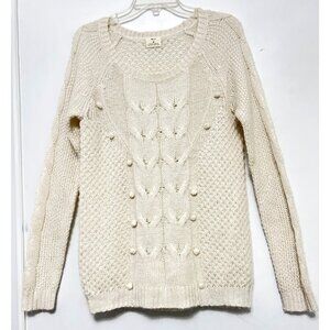 Pins & Needles Womens Ivory Cable Knit Sweater Size M